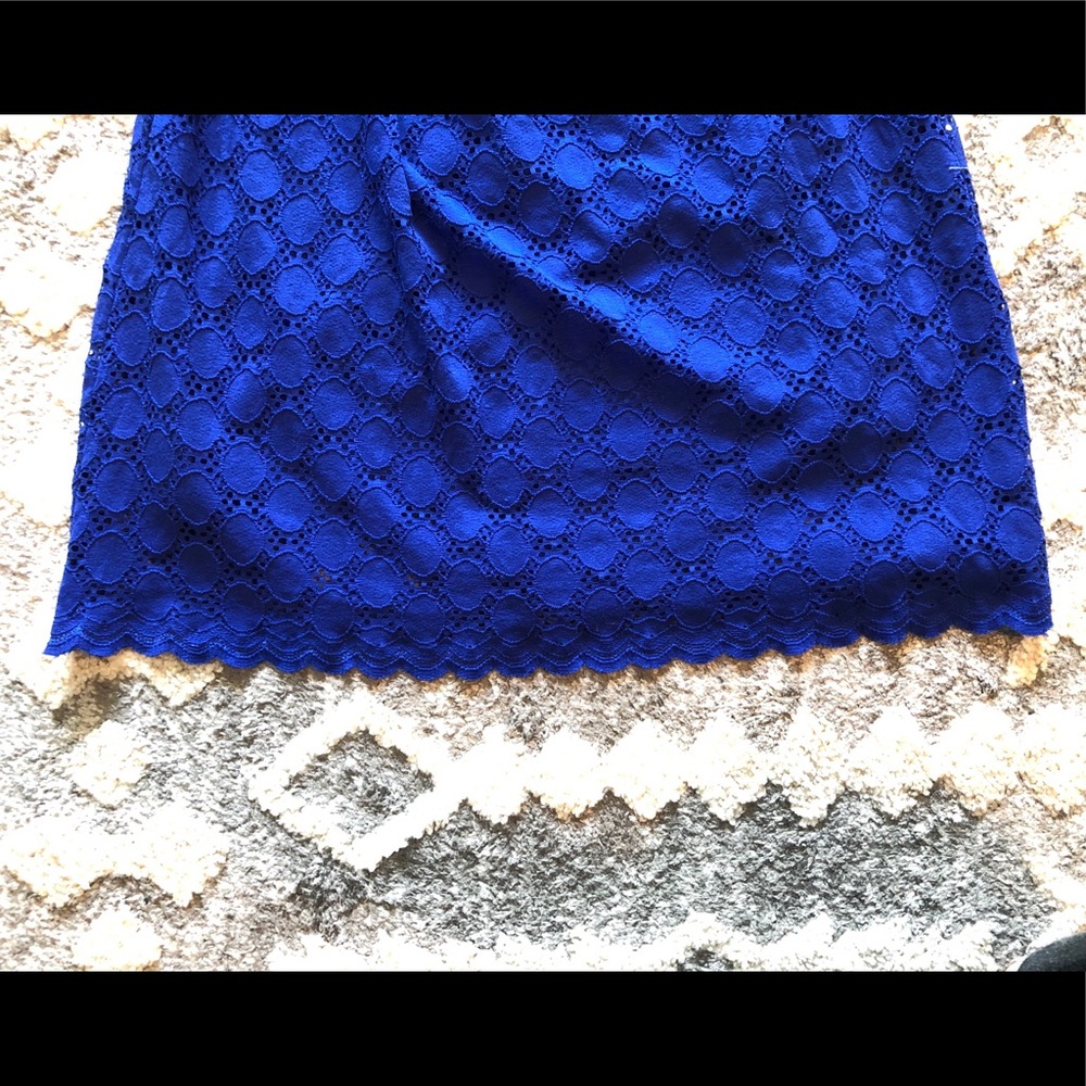 Ronni Nicole Royal Blue Lace Shift Dress - Picture 2 of 7